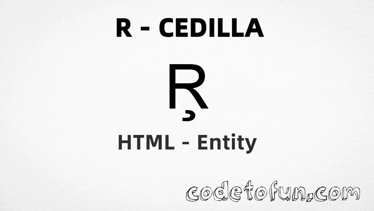 HTML Entity for Uppercase R Cedilla tutorial illustration