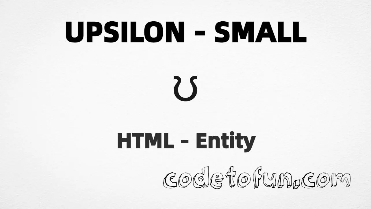 HTML Entity for Upsilon Small symbol tutorial illustration