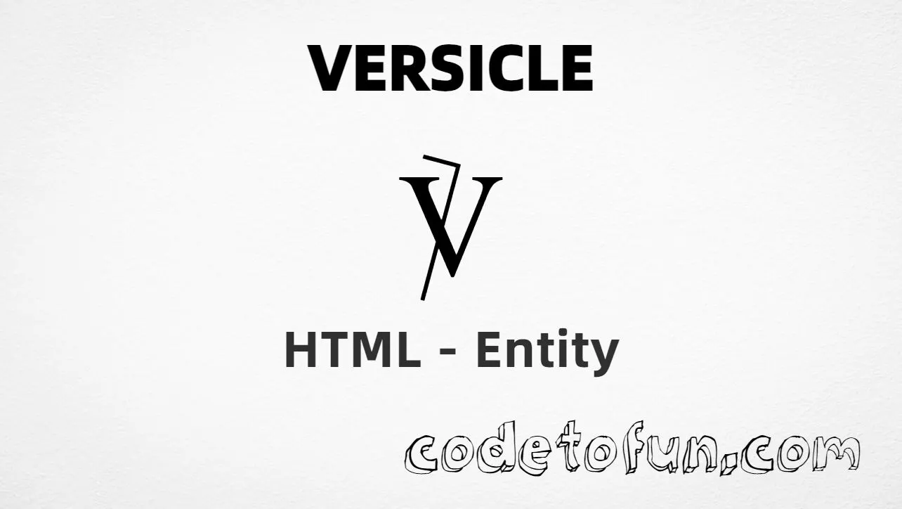 HTML Entity for Versicle symbol tutorial illustration