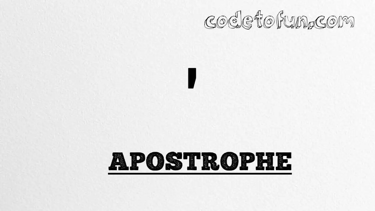 HTML Entity for apostrophe (') tutorial illustration