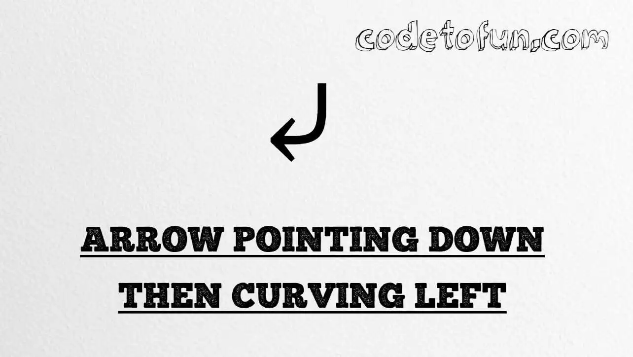 HTML Entity for arrow pointing downwards then curving leftward (⤶) tutorial illustration
