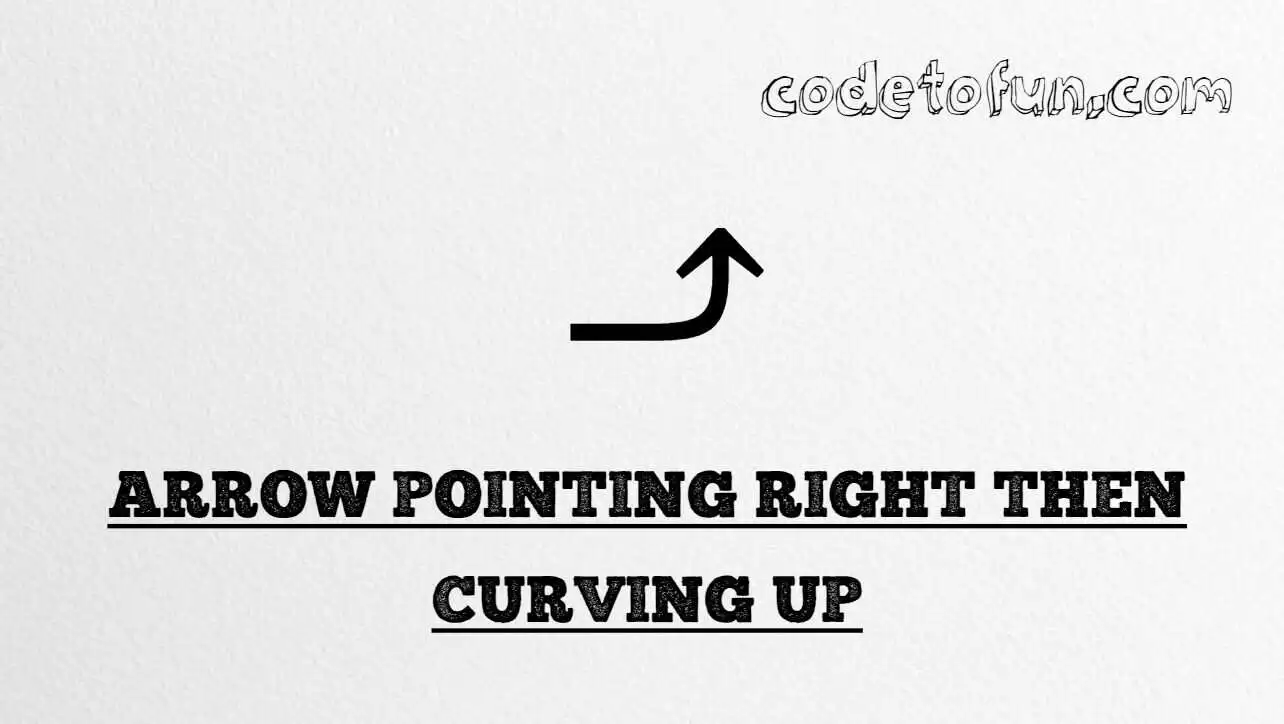 HTML Entity for arrow pointing rightwards then curving upward (U+2934) tutorial illustration