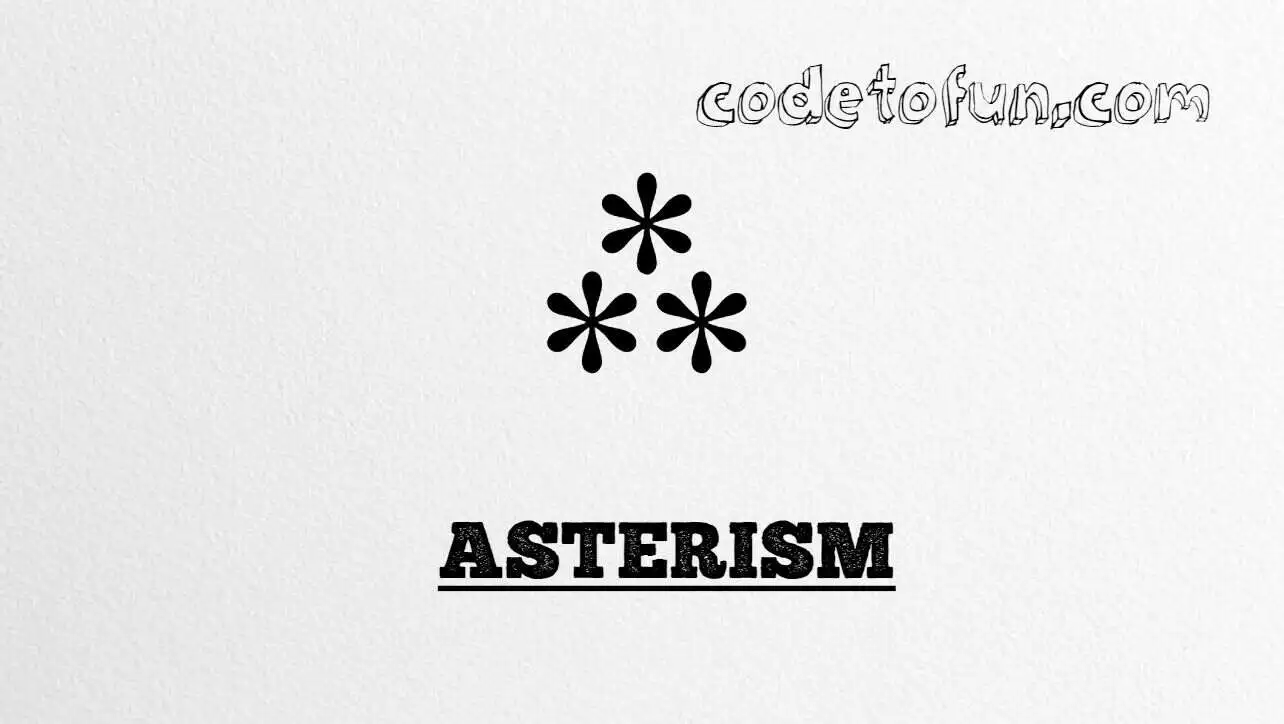 HTML Entity for asterism symbol (⁂) tutorial illustration