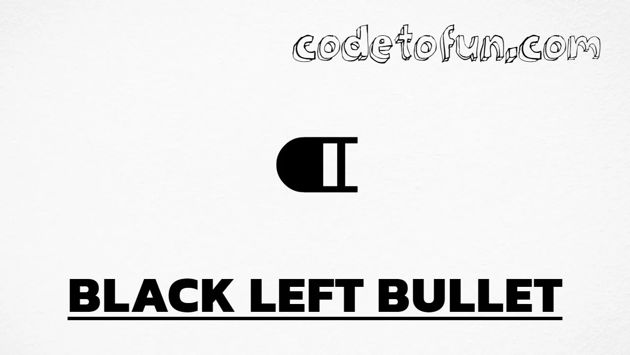 HTML Entity for black left bullet (⁌) tutorial illustration