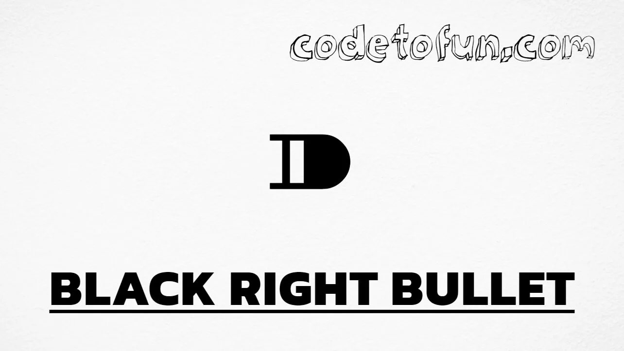 HTML Entity for black right bullet (⁍) tutorial illustration