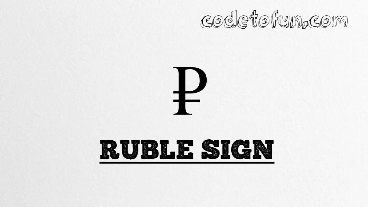 HTML Entity for Ruble Sign (U+20BD) tutorial illustration