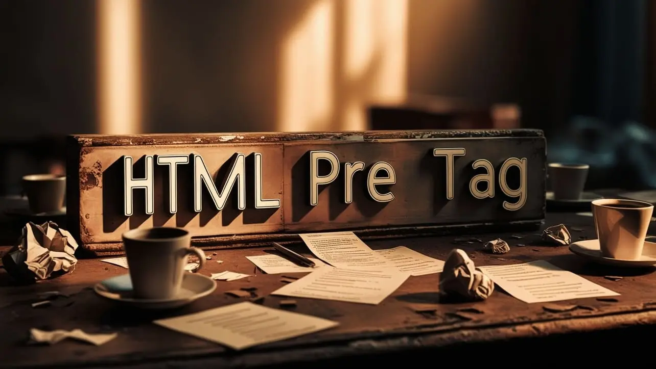 HTML pre tag tutorial — preformatted text and code blocks