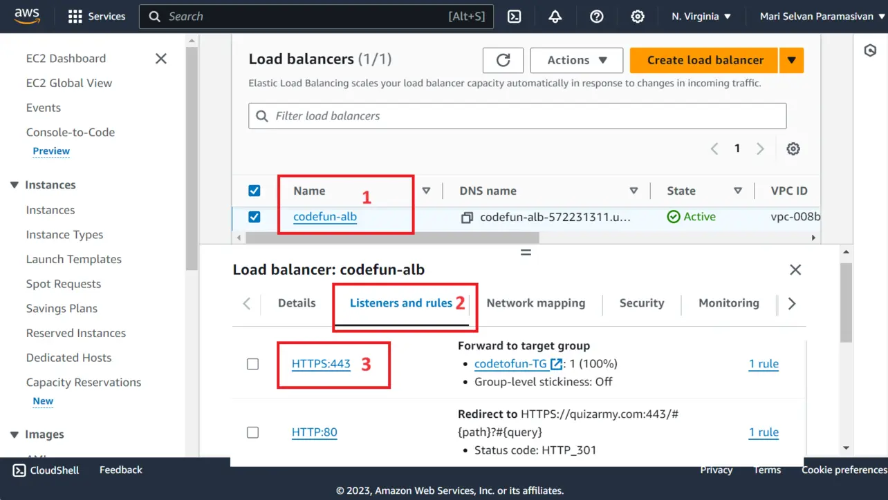 ALB HTTPS port 443 listener