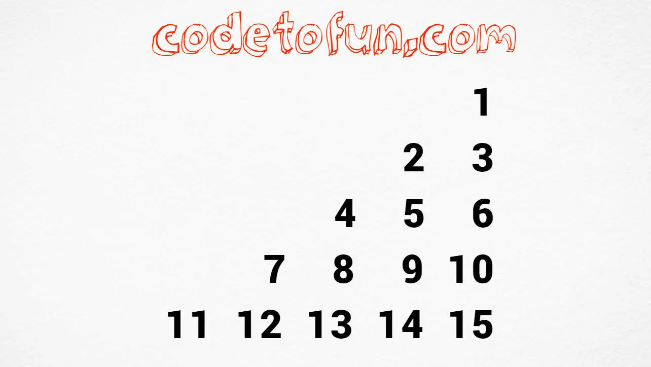 Right-aligned continuous number pattern output in C programming