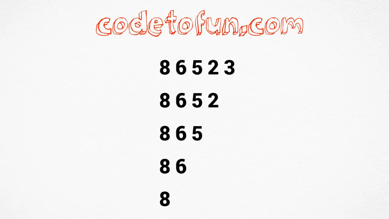 C Program to Print Number Pattern with Right Digit Removal | CodeToFun