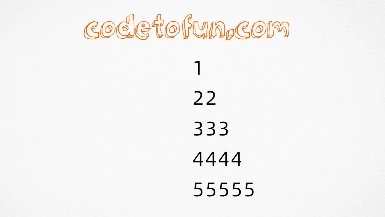 Repeated number triangle output (1, 22, 333, 4444, 55555) in PHP programming