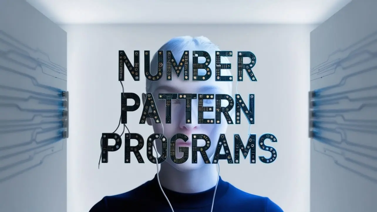Collection of Java number pattern programs: numeric triangles, pyramids, and grid-style figures