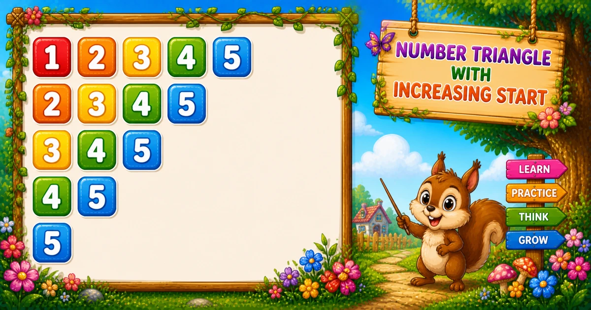 Incrementing start number pattern output (12345, 2345, 345, 45, 5) in C++ programming