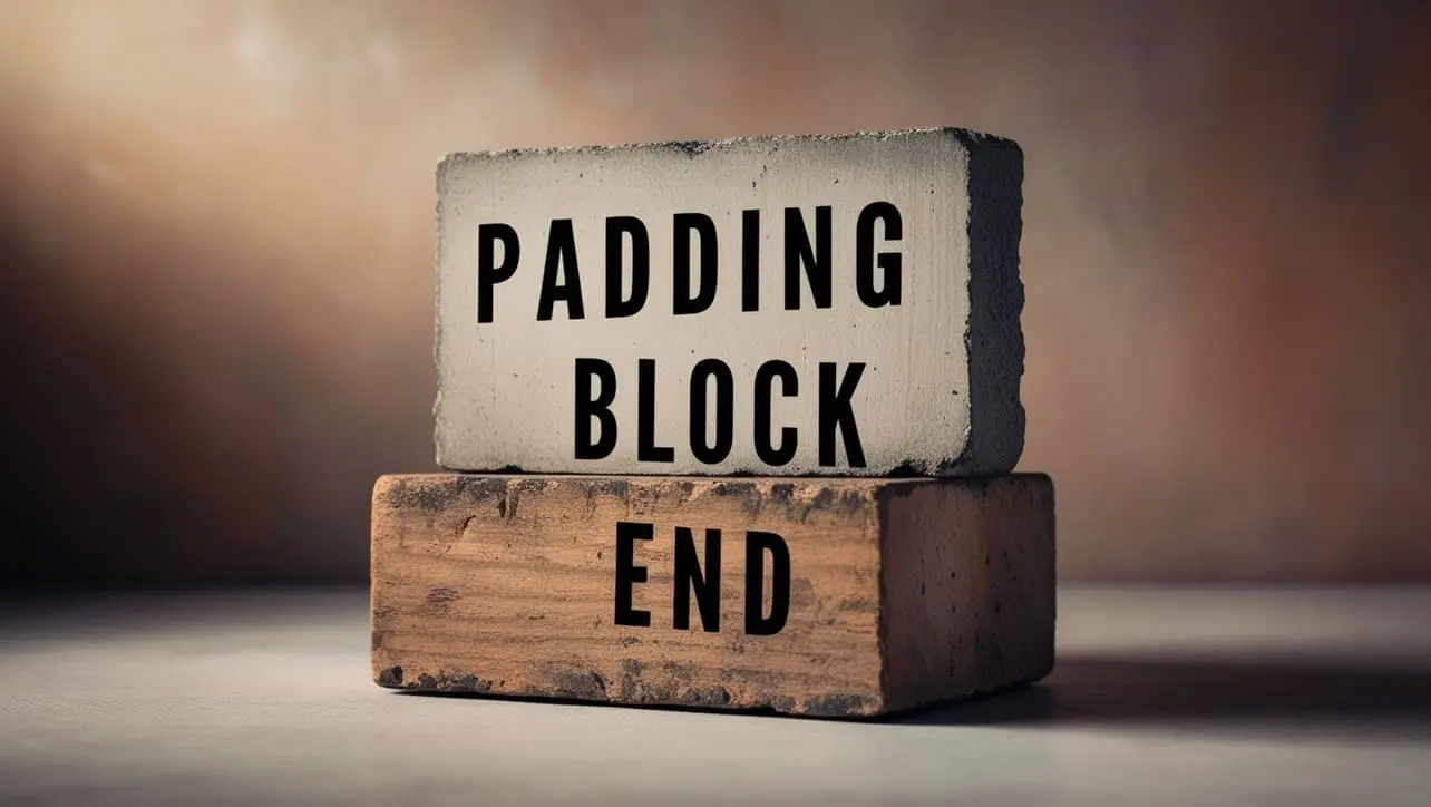 CSS padding-block-end property tutorial showing logical padding on the block-end side of an element