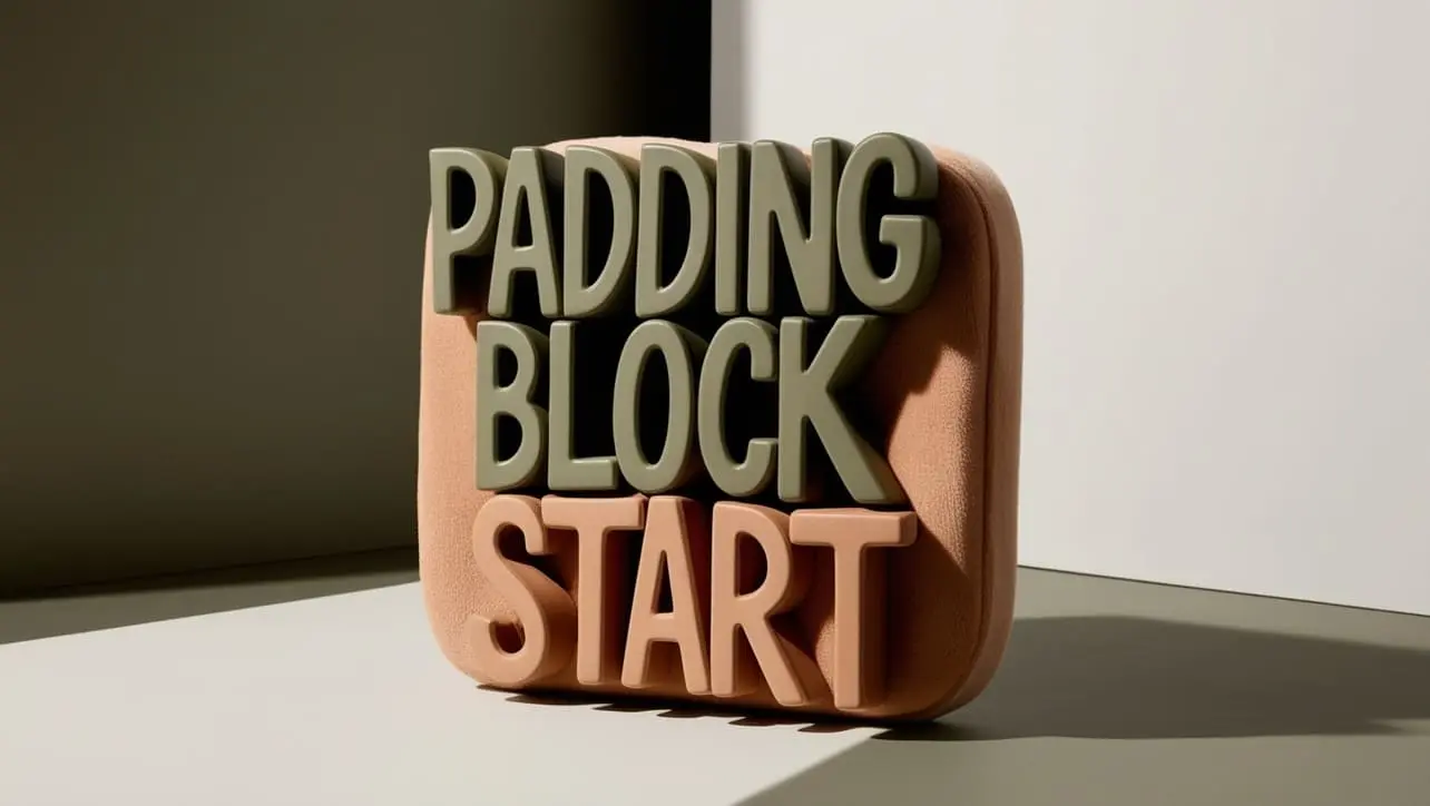 CSS padding-block-start property tutorial showing logical padding on the block-start side of an element