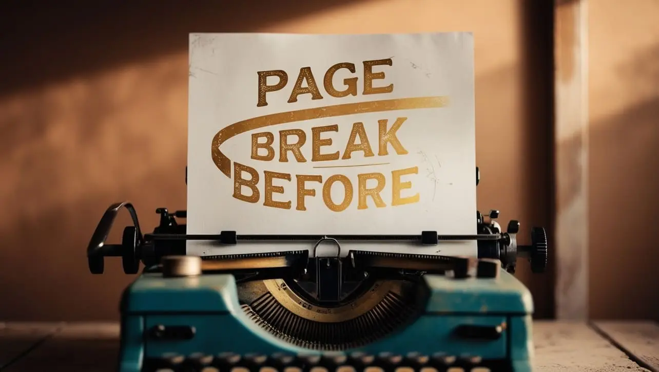 CSS page-break-before property tutorial showing print page break control before elements