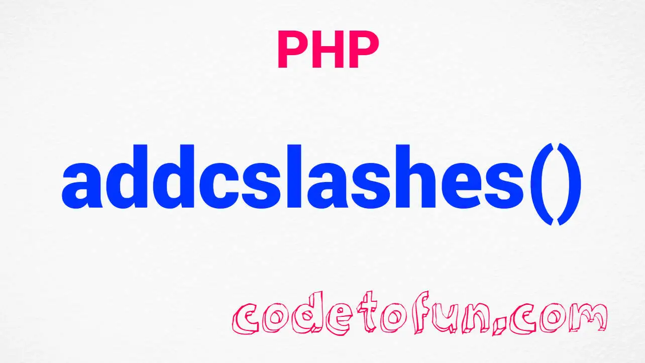 PHP addcslashes() function tutorial showing selective character escaping with backslashes
