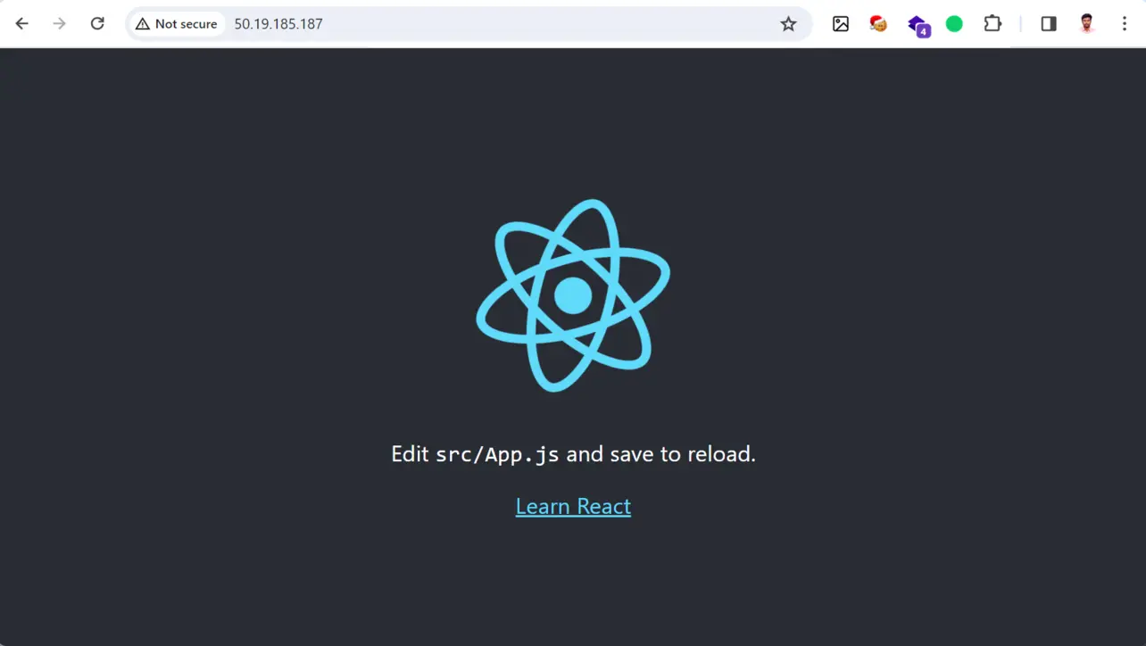 React app served from EC2