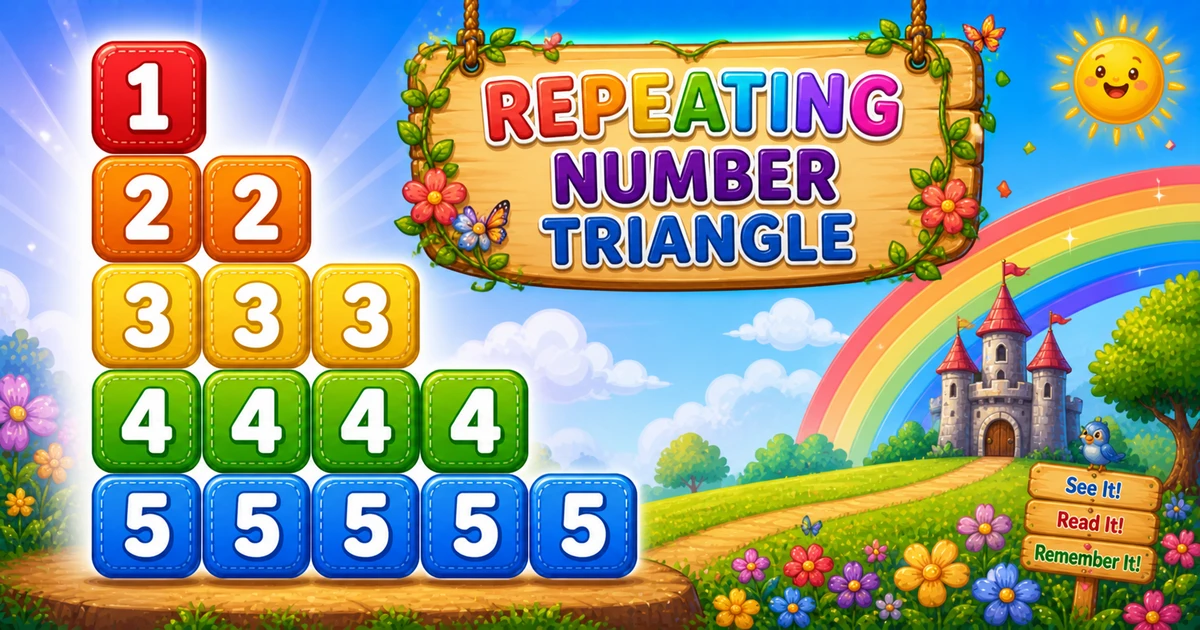 Repeated number triangle output (1, 22, 333, 4444, 55555) in C++ programming