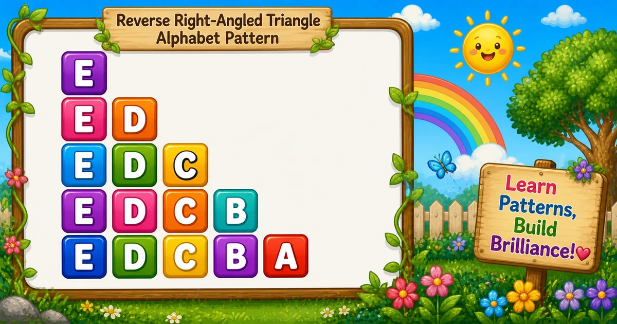 Reverse alphabet right-angled triangle (E, ED, EDC, ...) in C++ programming