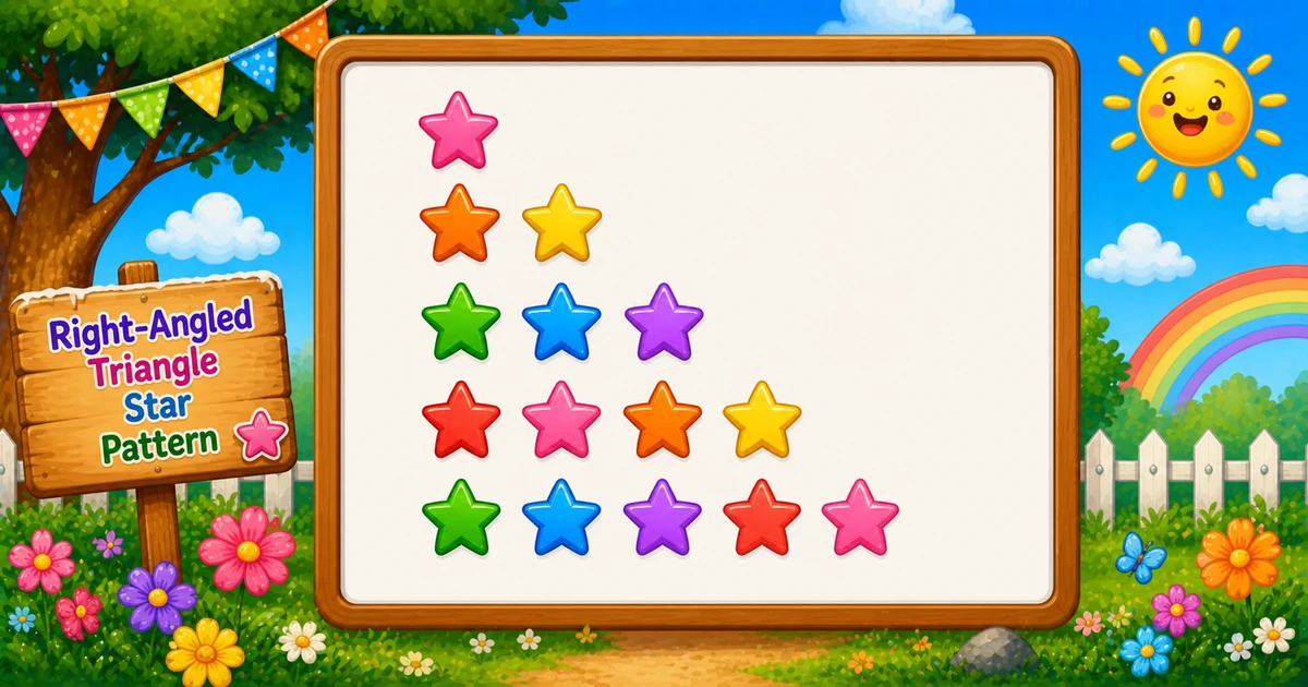 Right-angled triangle star pattern output in C++ programming