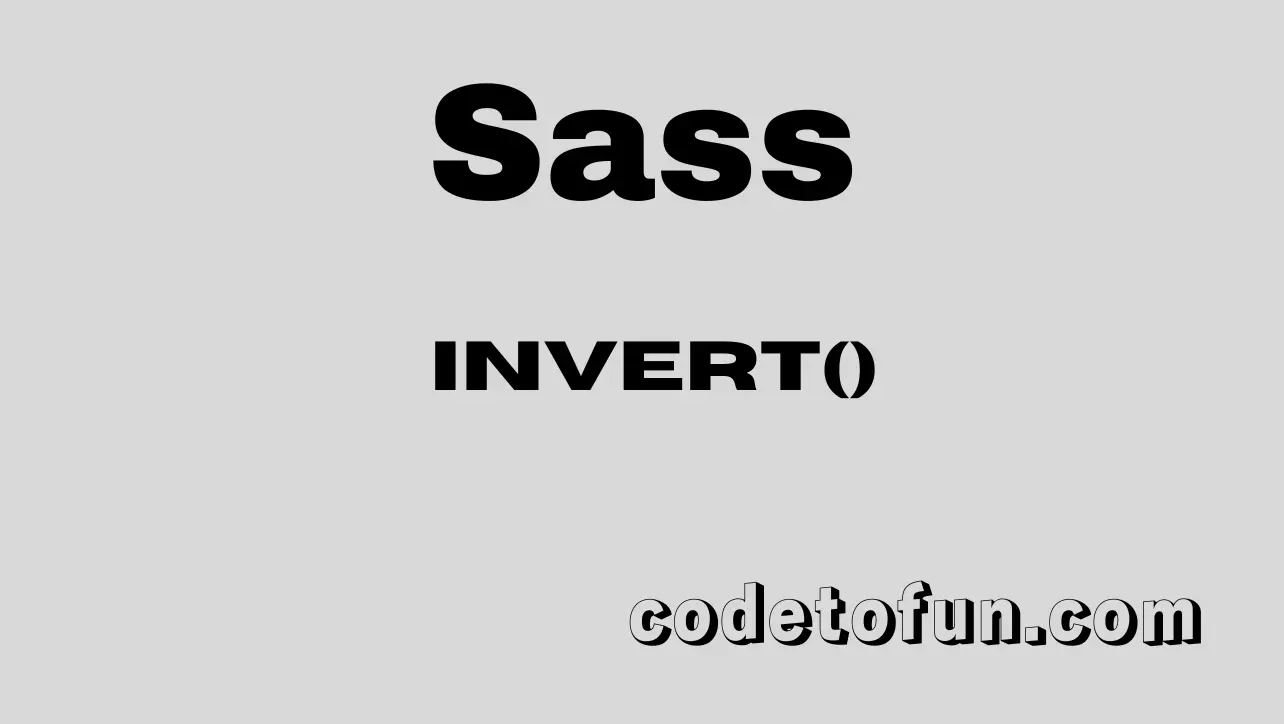 Sass color.invert() function tutorial — create color negatives with optional weight in SCSS