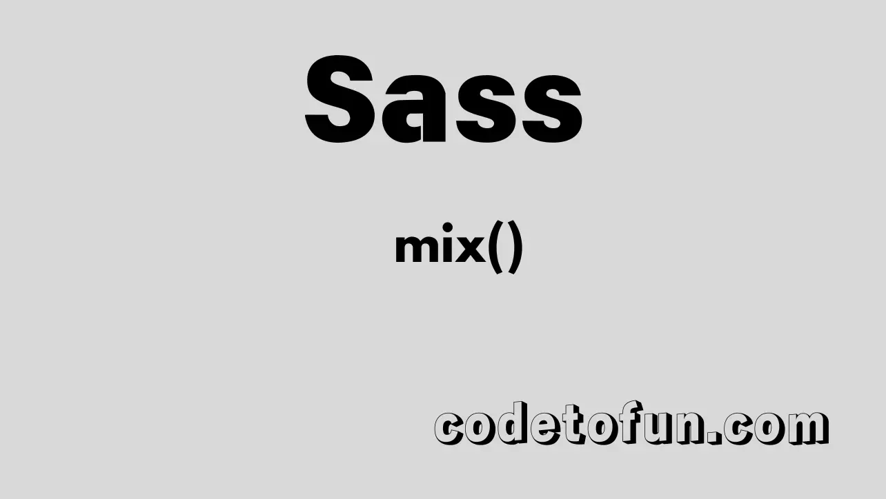 Sass color.mix() function tutorial — blend two colors with weight in SCSS