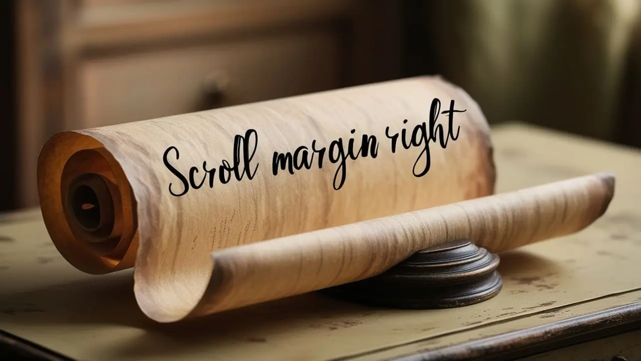CSS scroll-margin-right property tutorial showing right scroll offset on a scroll target
