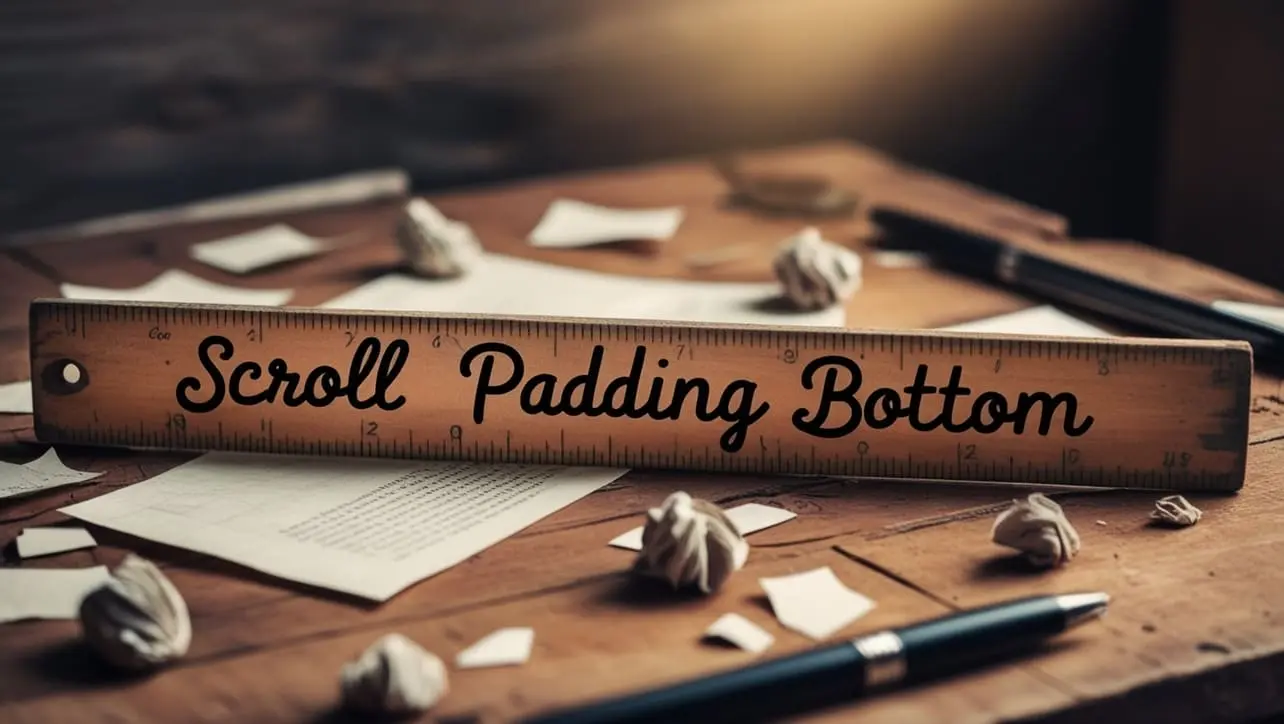 CSS scroll-padding-bottom property tutorial showing bottom scrollport inset in a container