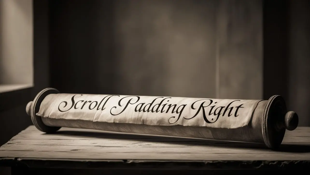 CSS scroll-padding-right property tutorial showing right scrollport inset in a horizontal container