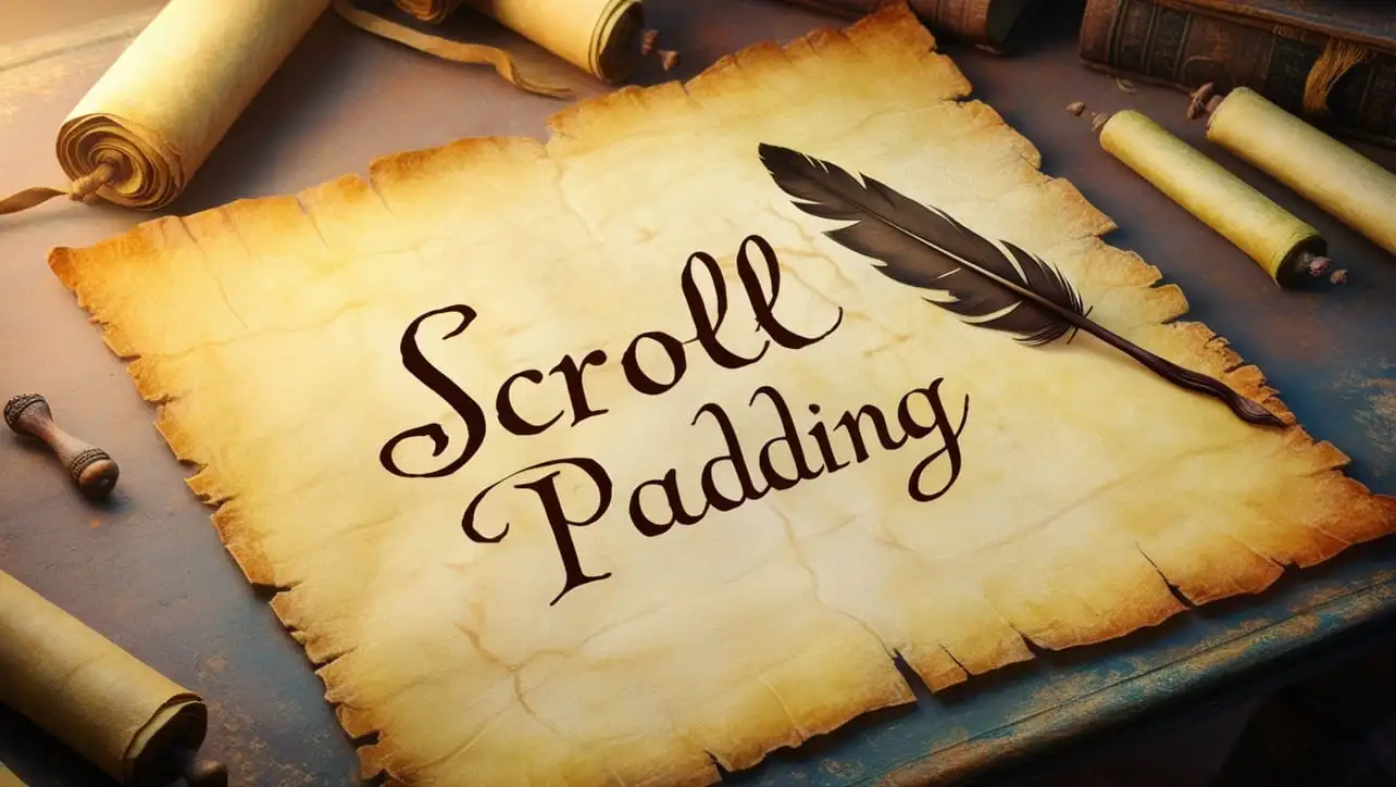 CSS scroll-padding property tutorial showing scrollport inset under a fixed header