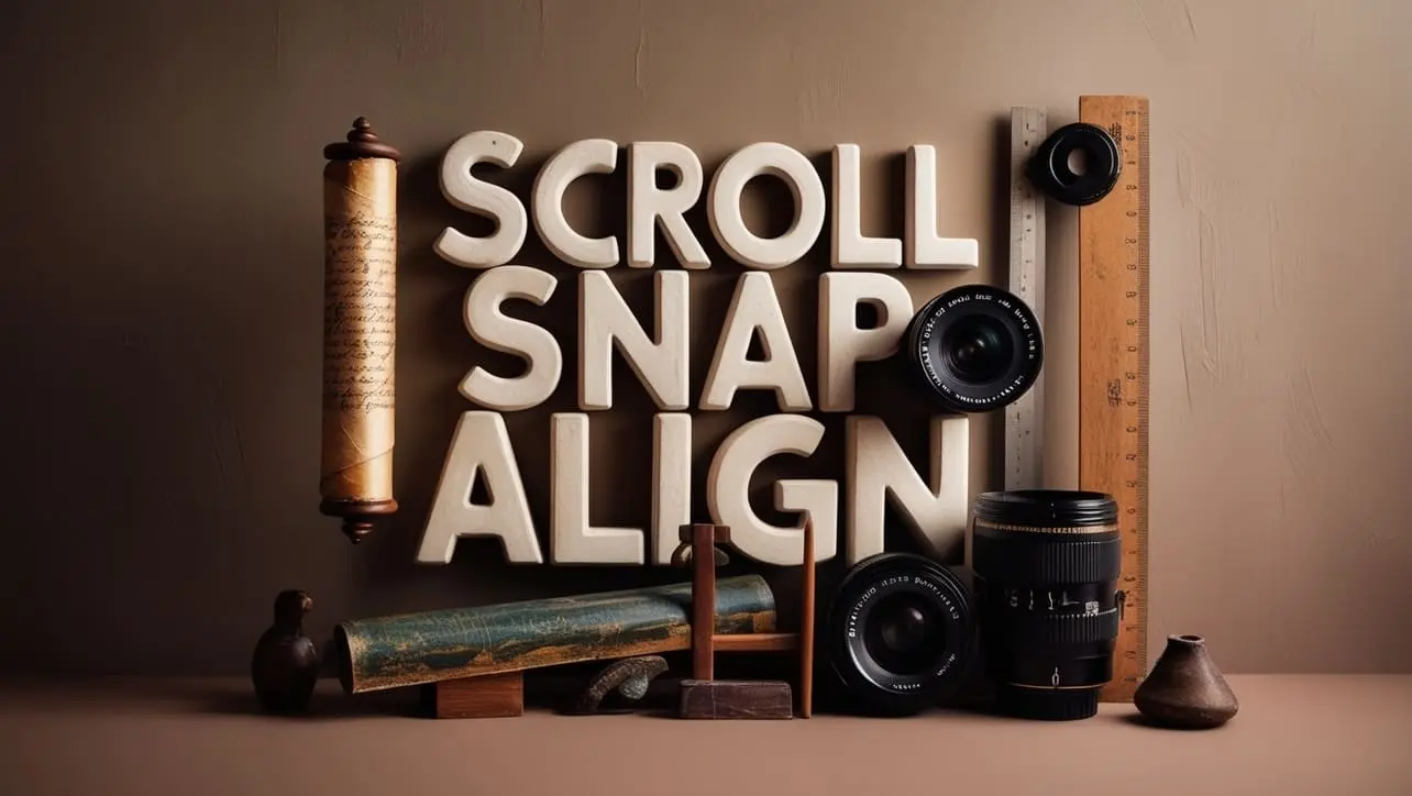 CSS scroll-snap-align property tutorial showing snap targets aligned in a horizontal carousel