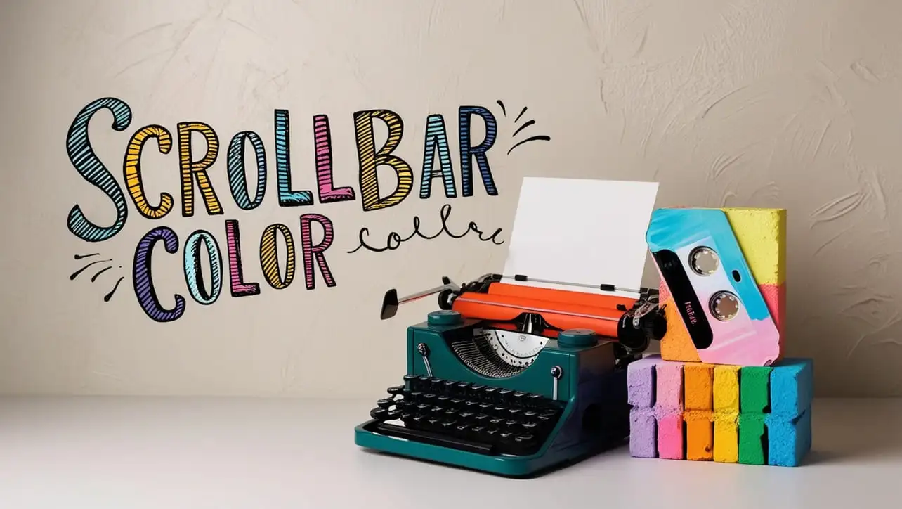 CSS scrollbar-color property tutorial showing custom thumb and track colors on a scrollable box