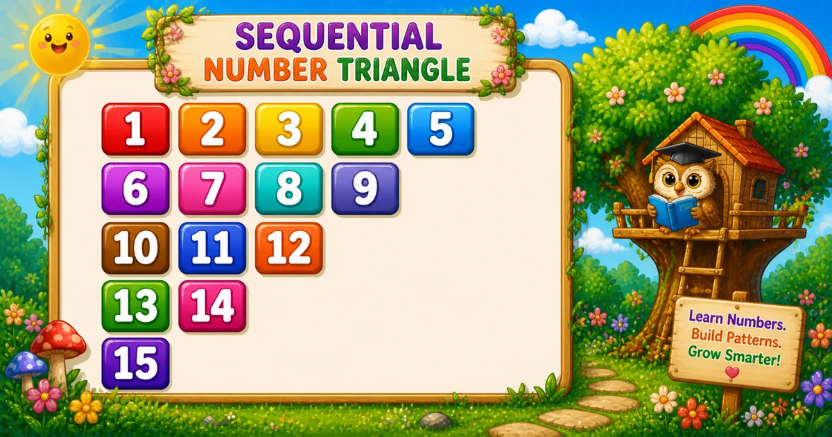 Sequential decreasing width number triangle pattern output in Java