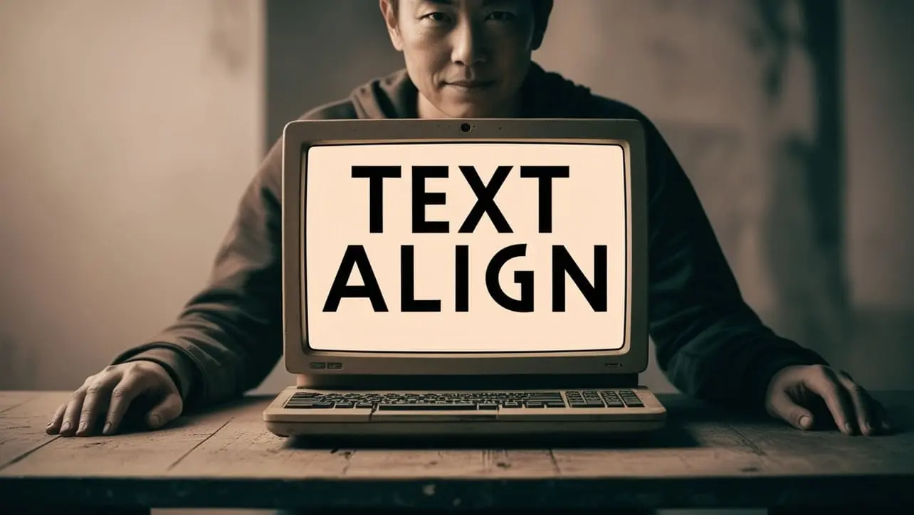 CSS text-align property tutorial showing left, center, right, and justified text alignment