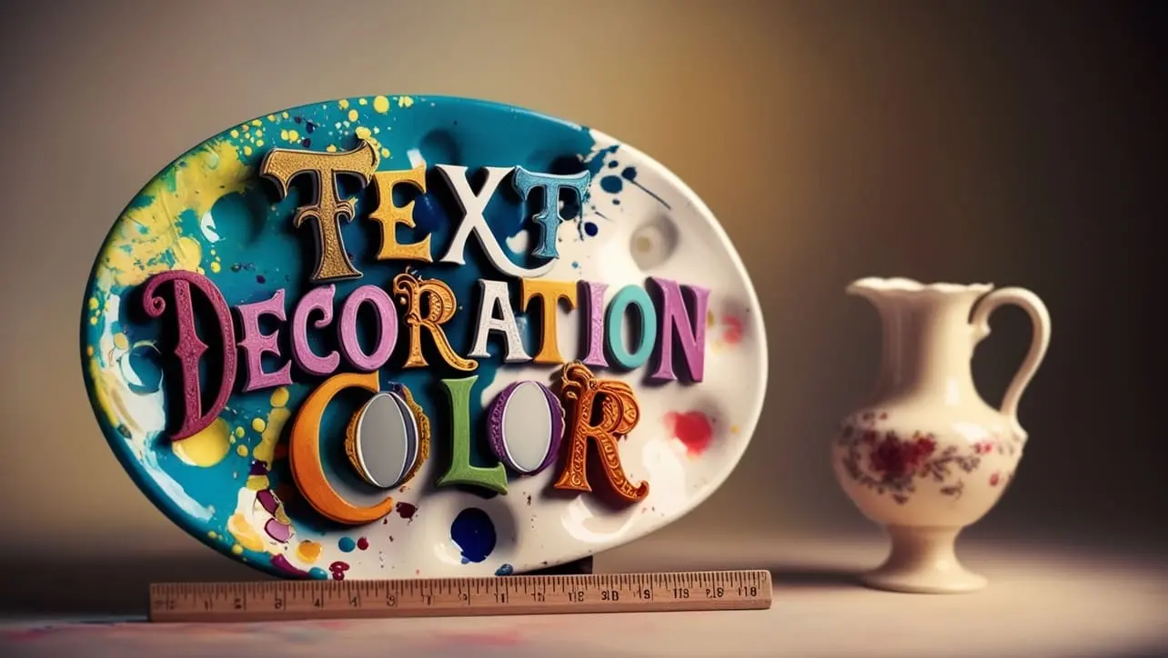 CSS text-decoration-color property tutorial showing colored underlines and line-through styles