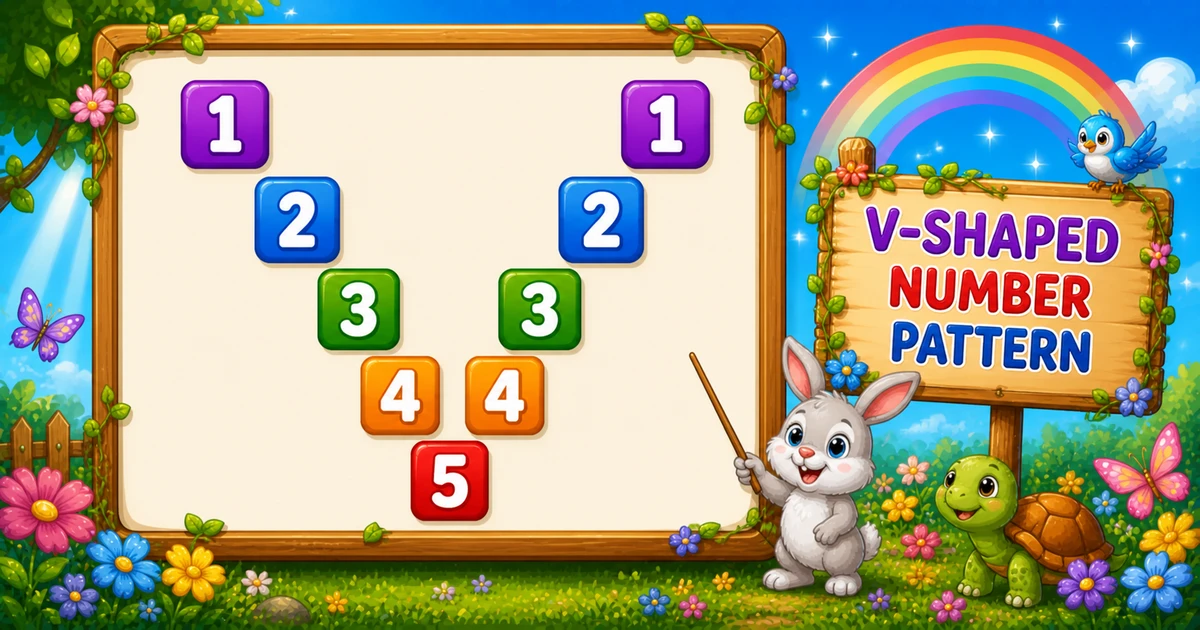 V-shaped number pattern output in C programming