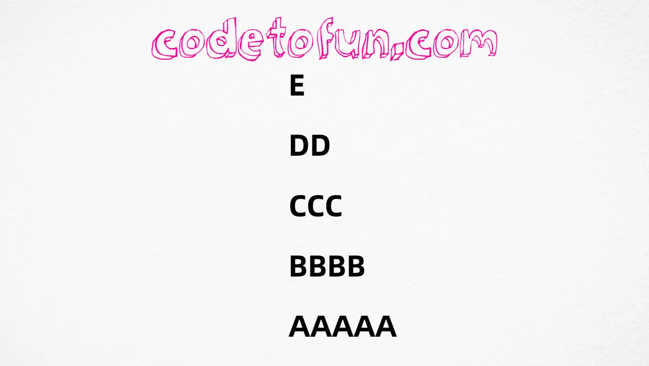 C# Alphabet Pattern 10