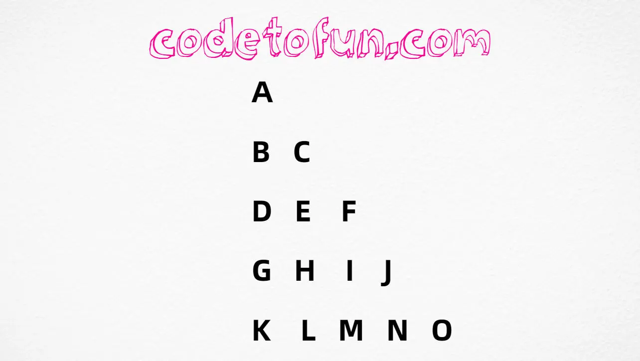 C# Alphabet Pattern 13