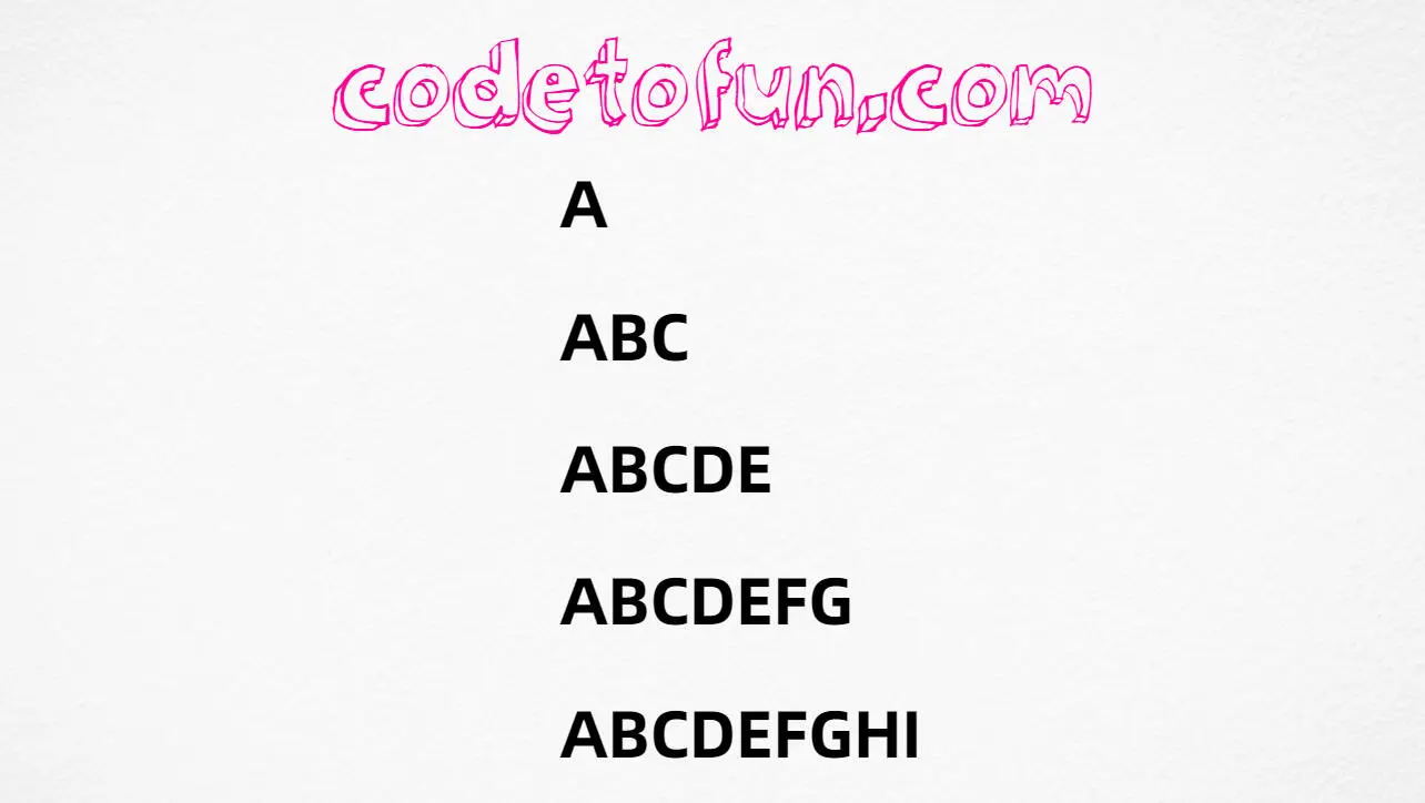 C# Alphabet Pattern 14