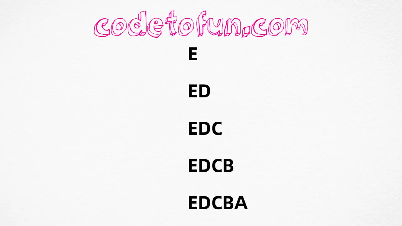 C# Alphabet Pattern 2