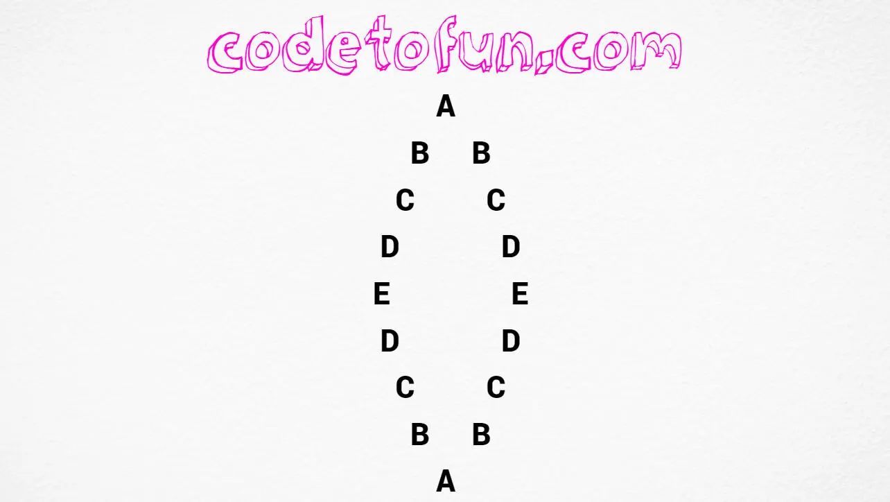 C# Alphabet Pattern 34