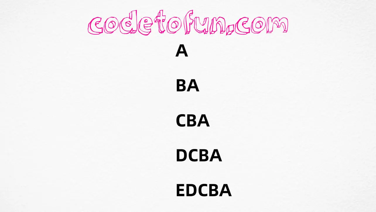 C# Alphabet Pattern 4