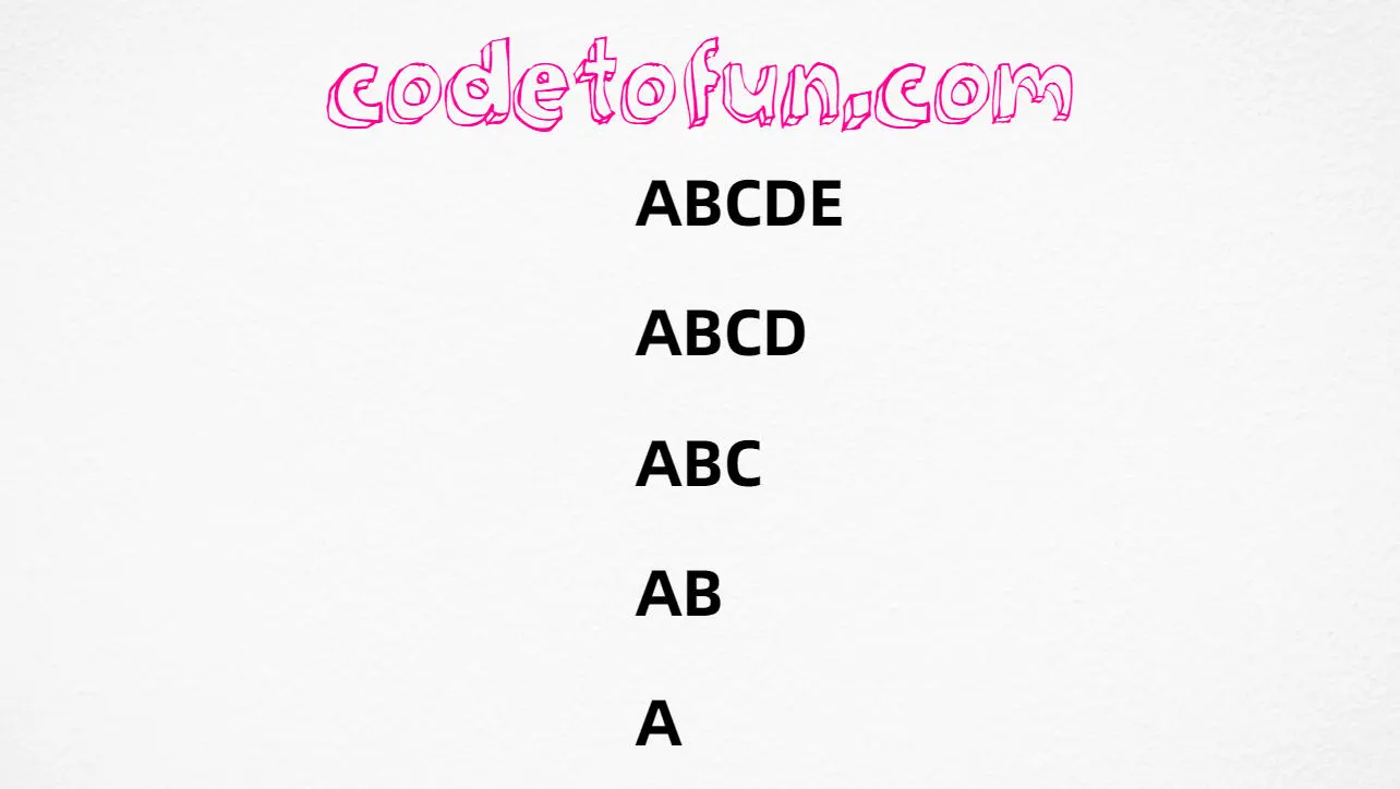 C# Alphabet Pattern 5