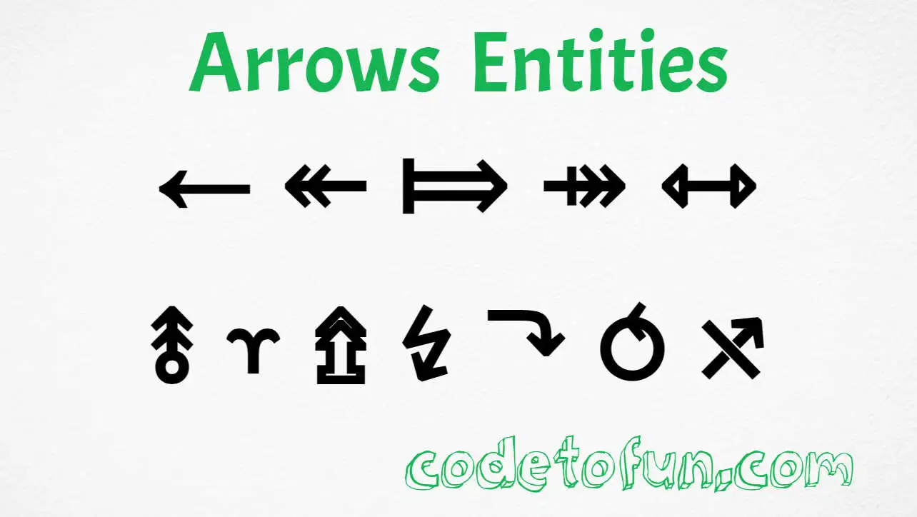 HTML Arrow Entities