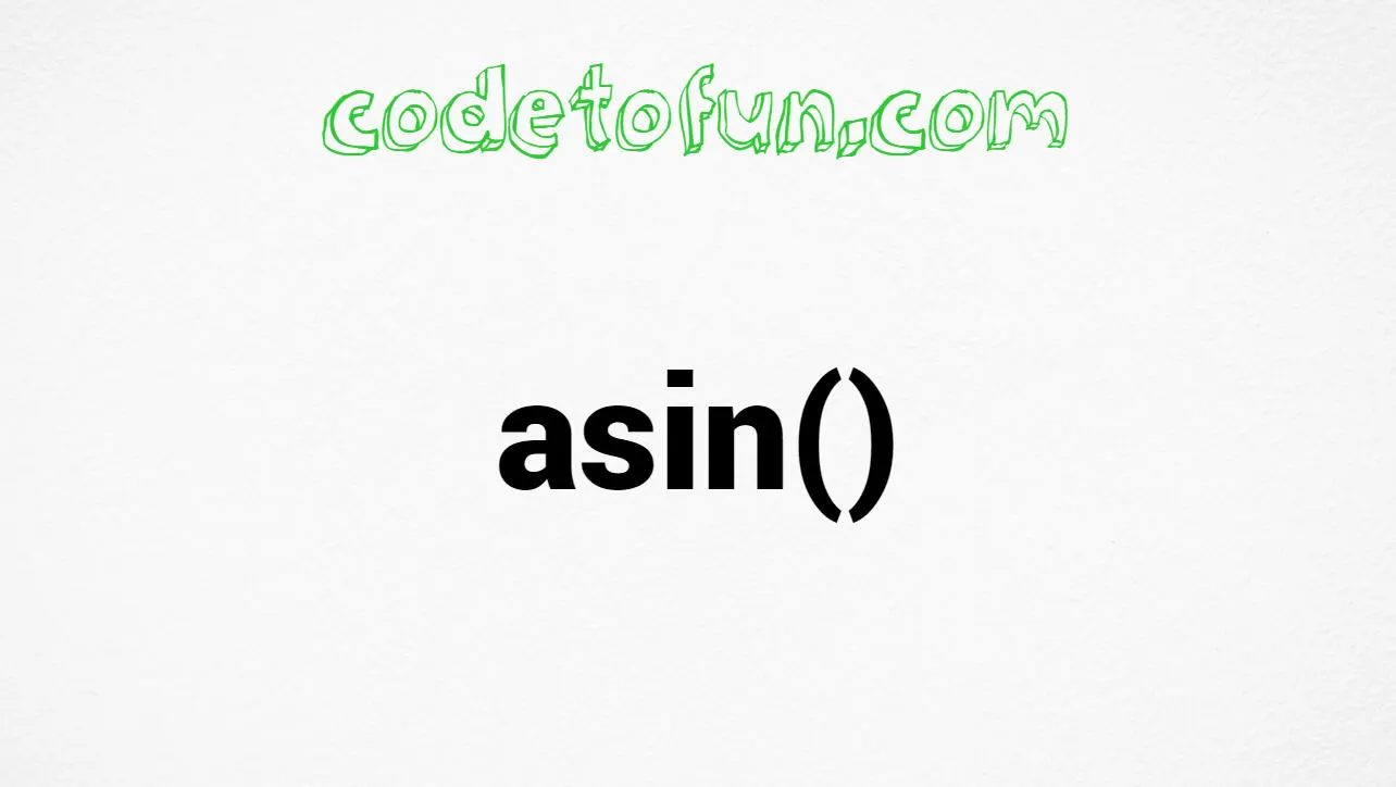 C asin() Function