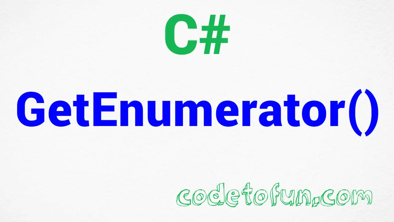 C# String GetEnumerator() Method