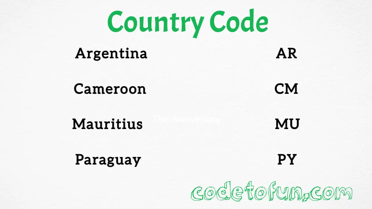 HTML Country Code