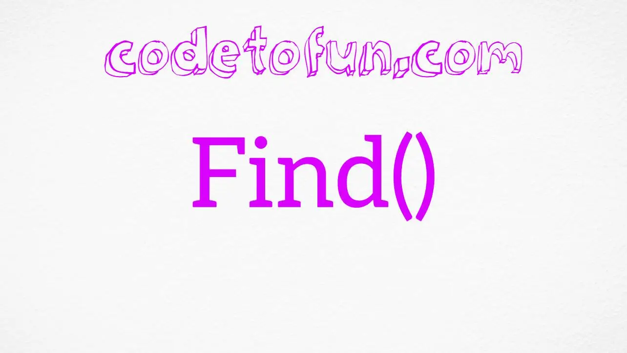 C++ String find() Function