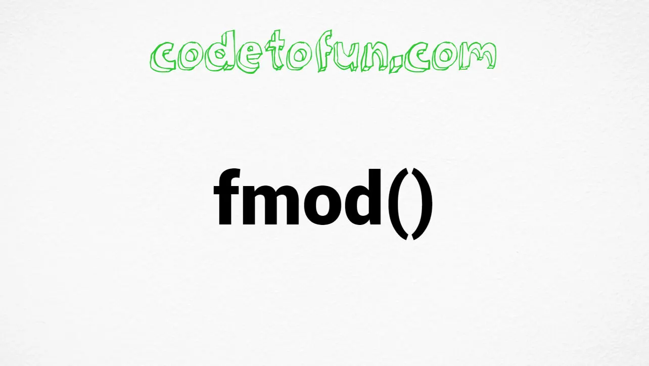 C fmod() Function